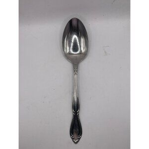 Oneida Silver Strathmore Stainless Steel Serving Spoon flatware 8.25”